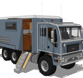 超精细汽车模型 房车 Camper Truck